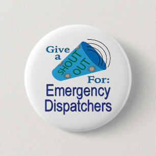 Badge Rond 5 Cm Shout Out pour les régulateurs d'urgence
