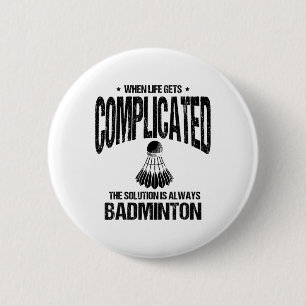 Badge Rond 5 Cm Shuttle Joueur Badminton