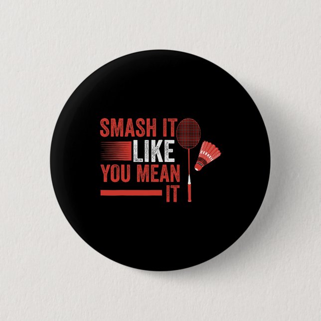 Badge Rond 5 Cm Shuttle Joueur Badminton (Devant)