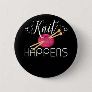 Badge Rond 5 Cm Si cela implique le Tricot et le café me comptez d