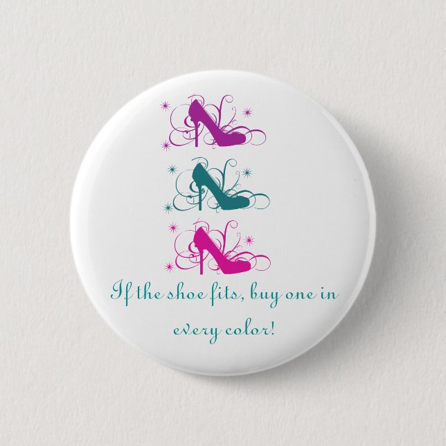 Badge Rond 5 Cm Si La Chaussure Est Fixée Bouton (Devant)