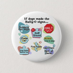 Badge Rond 5 Cm Si les chiens faits rassemblent des signes
