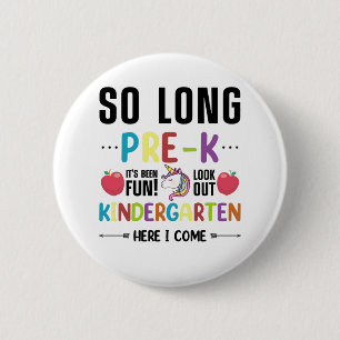 Badge Rond 5 Cm Si Long Pré-K jardin d'enfants ici Je viens Pré-k