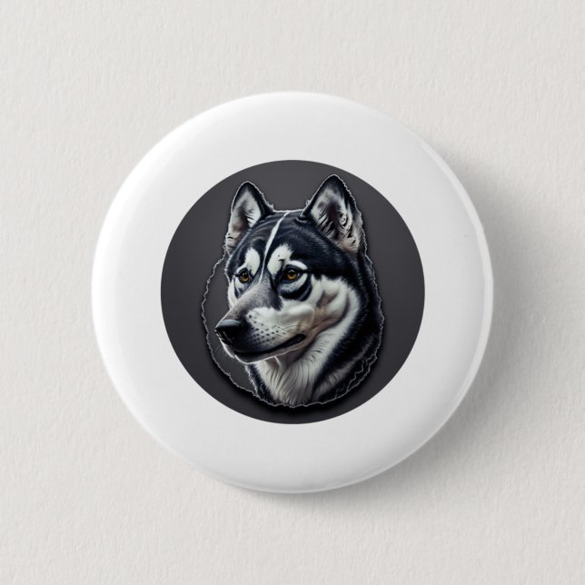 Badge Rond 5 Cm Sibérie noire (Devant)