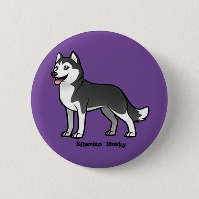 Badge Rond 5 Cm Sibérien Husky (Devant)