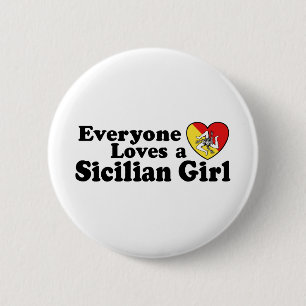 Badge Rond 5 Cm Sicilienne fille