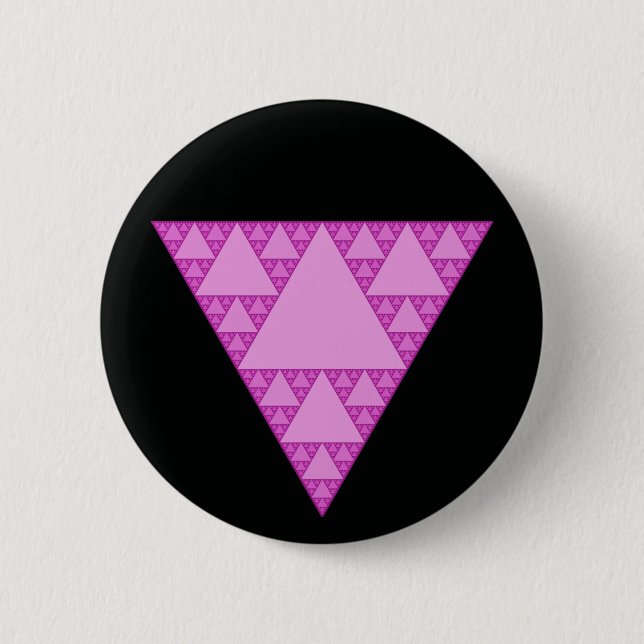 Badge Rond 5 Cm Sierpinski Triangle as a Pink Triangle LGBTQ+ (Devant)