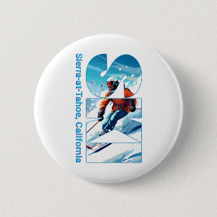 Badge Rond 5 Cm Sierra-at-tahoe Cool Ski Vacances Ski Extérieur S