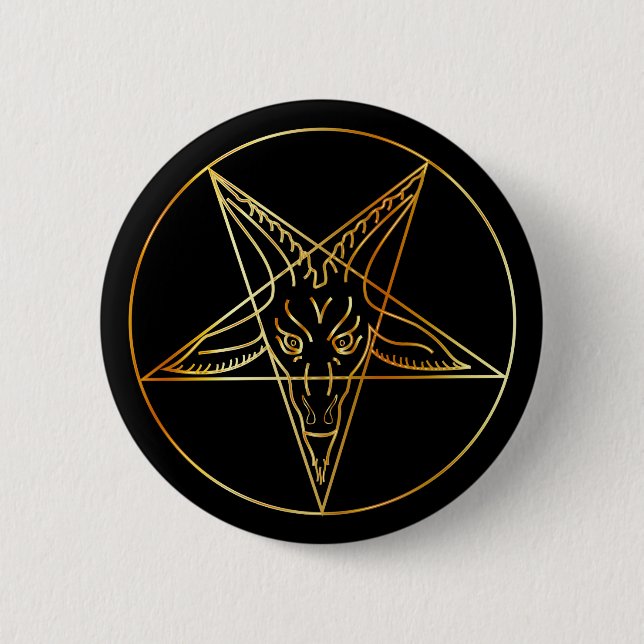 Badge Rond 5 Cm Sigil d'or de Baphomet (Devant)