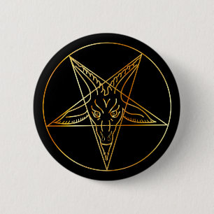 Badge Rond 5 Cm Sigil d'or de Baphomet
