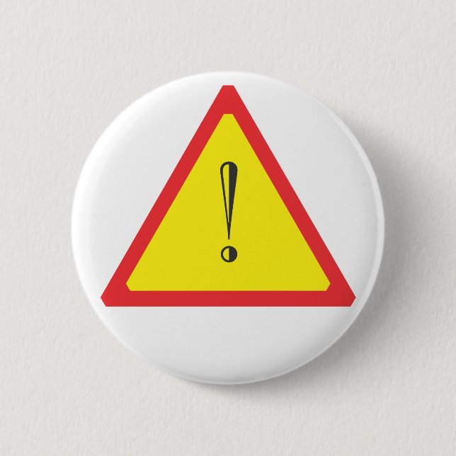 Badge Rond 5 Cm Signal d'attention (Devant)
