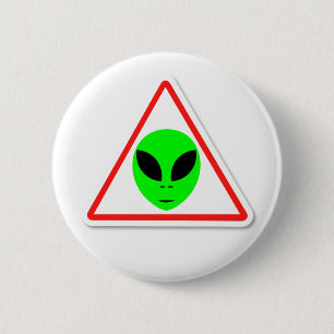 Badge Rond 5 Cm Signal d'attention Alien