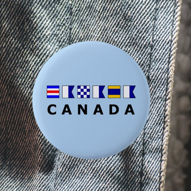 Badge Rond 5 Cm Signal Nautique Canada drapeaux de voile Couleur c (Créateur téléchargé)