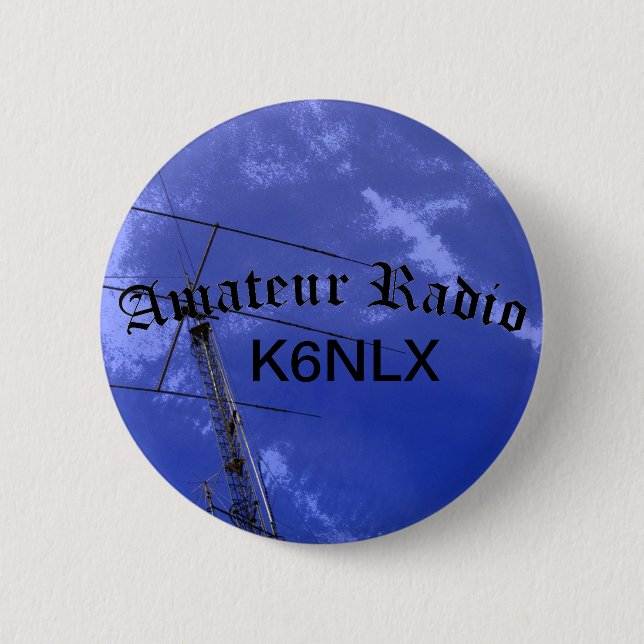 Badge Rond 5 Cm Signal radio et d'appel amateur (Devant)