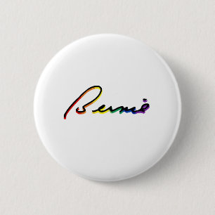 Badge Rond 5 Cm Signature Bernie Sanders Fierté Arc-en-ciel - LGBT