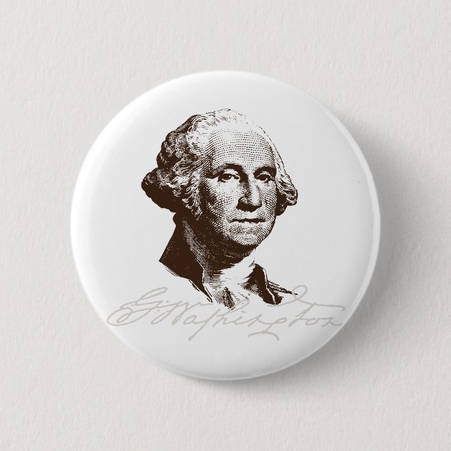 Badge Rond 5 Cm Signature George Washington (Devant)