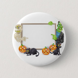 Badge Rond 5 Cm Signe de Halloween avec la maman et le