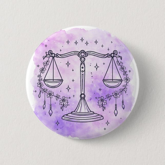 Badge Rond 5 Cm Signe de la Balance (Devant)
