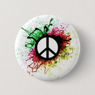 Badge Rond 5 Cm signe de paix 1
