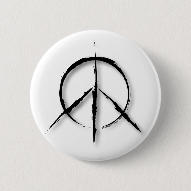 Badge Rond 5 Cm Signe de paix Brushed-1 (Devant)