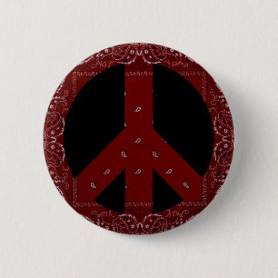 Badge Rond 5 Cm Signe de paix de bandanna