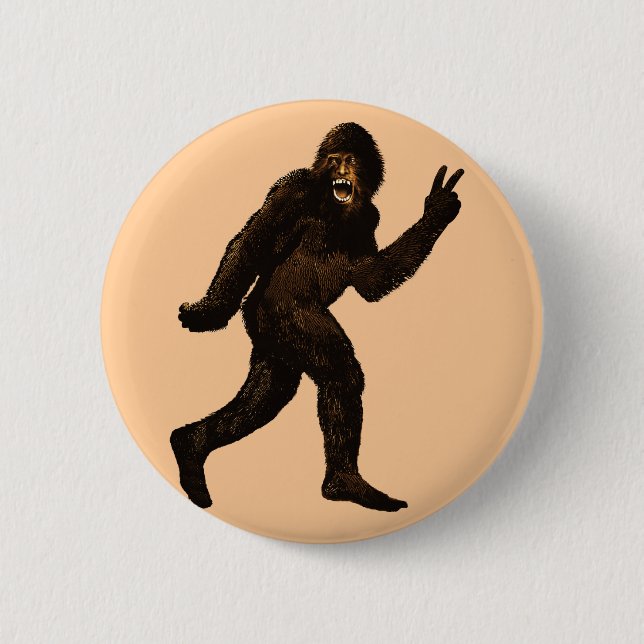 Badge Rond 5 Cm Signe de paix de Bigfoot (Devant)