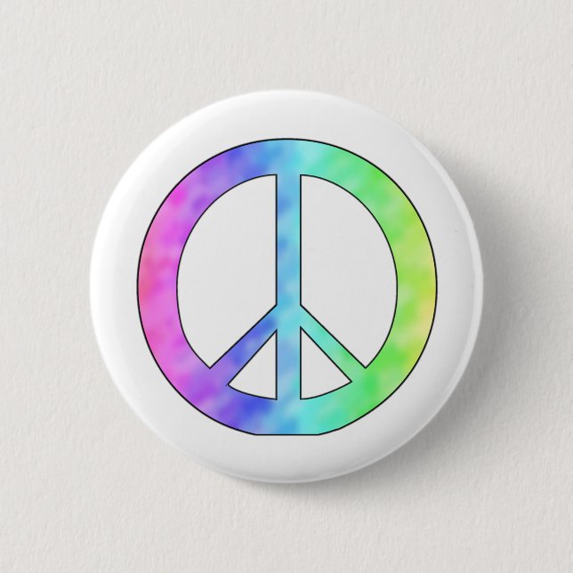 Badge Rond 5 Cm Signe de paix en pastel (Devant)