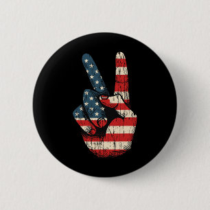 Badge Rond 5 Cm Signe de paix rétro vintage années 60 70 Hippie