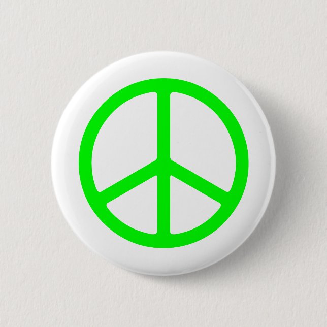 Badge Rond 5 Cm Signe de paix vert clair (Devant)