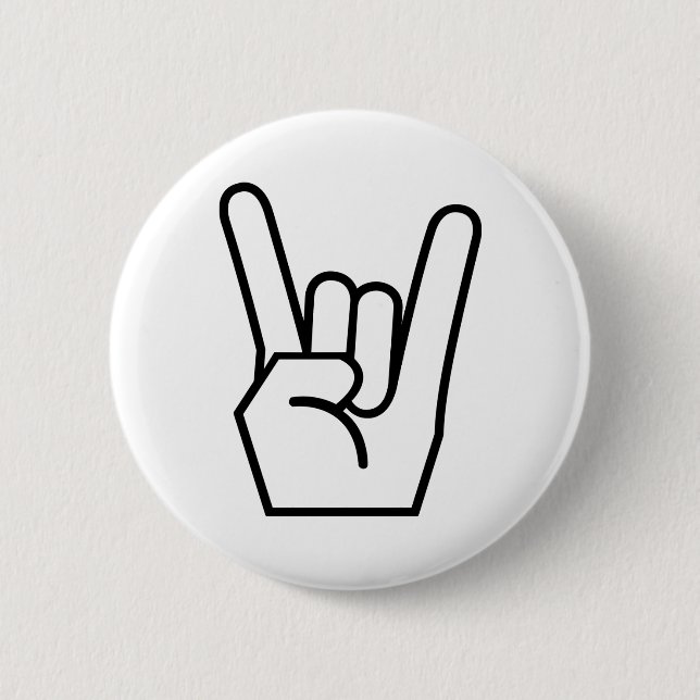 Badge Rond 5 Cm Signe de roche en main (Devant)
