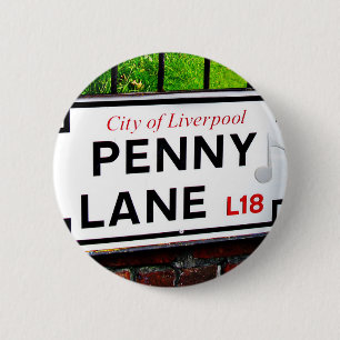 Badge Rond 5 Cm Signe de ruelle de penny de la ville de Liverpool