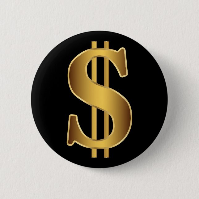 Badge Rond 5 Cm Signe dollar (Devant)
