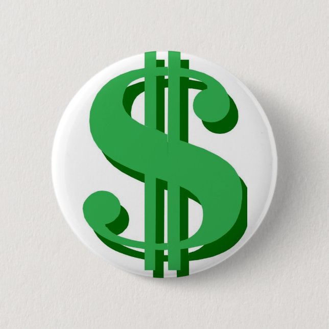 Badge Rond 5 Cm $ signe-dollar (Devant)