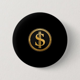 Badge Rond 5 Cm Signe Dollar Doré D.o.g.e. 4 Juillet 1776 2025 