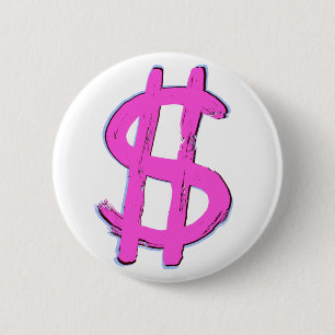 Badge Rond 5 Cm SIGNE Dollar Rose