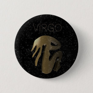 Badge Rond 5 Cm Signe d'or de Vierge