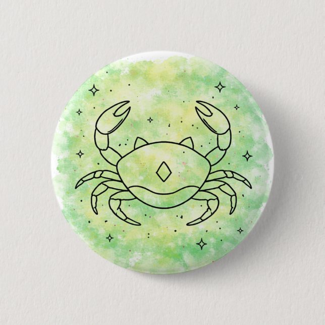 Badge Rond 5 Cm Signe du Cancer (Devant)
