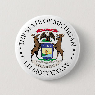 Badge Rond 5 Cm signe du Michigan