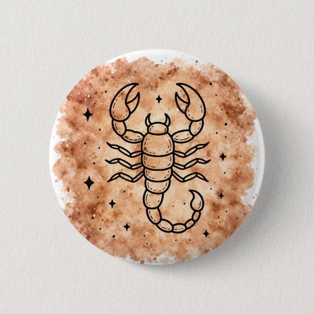 Badge Rond 5 Cm Signe du Scorpion (Devant)