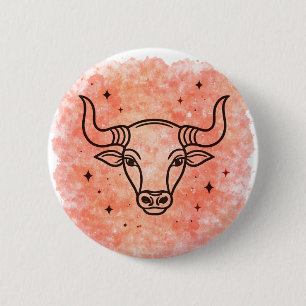 Badge Rond 5 Cm Signe du Taureau