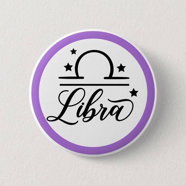 Badge Rond 5 Cm Signe du zodiaque Balance (Devant)