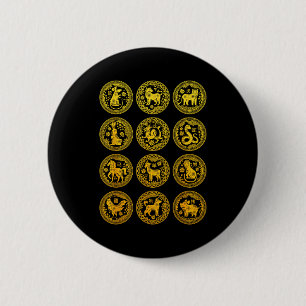 Badge Rond 5 Cm Signe du zodiaque des 12 animaux chinois Nouvel An