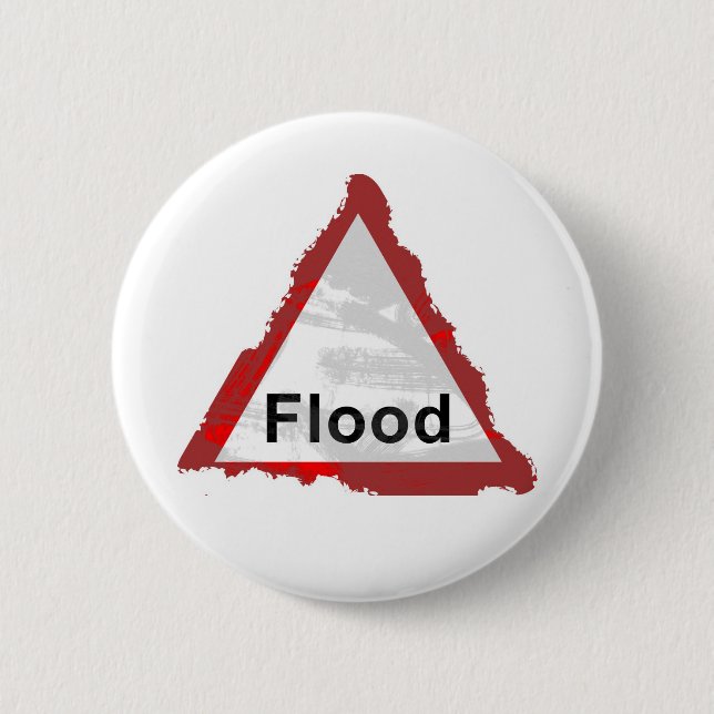 Badge Rond 5 Cm Signe grunge d'inondation (Devant)