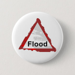 Badge Rond 5 Cm Signe grunge d'inondation