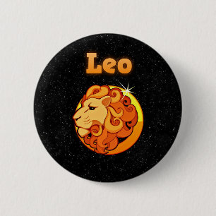 Badge Rond 5 Cm Signe Lion de zodiaque