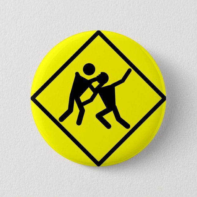 Badge Rond 5 Cm SIGNE ROUTIER D'Avertissement Zombie (Devant)