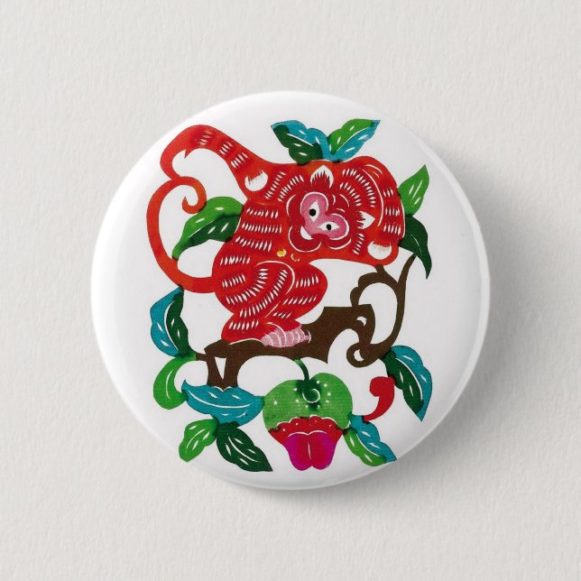 Badge Rond 5 Cm Signe Singe-Chinois de zodiaque (Devant)