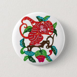 Badge Rond 5 Cm Signe Singe-Chinois de zodiaque