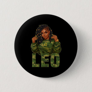 Badge Rond 5 Cm SIGNE Zodiaque Camo Femme noire Léo Queen Localisé