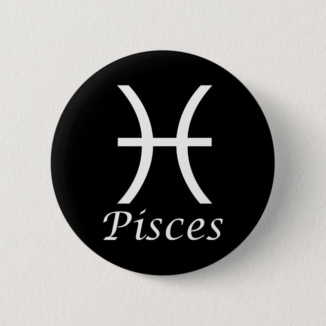 Badge Rond 5 Cm SIGNE Zodiaque 'Pisces' (Devant)